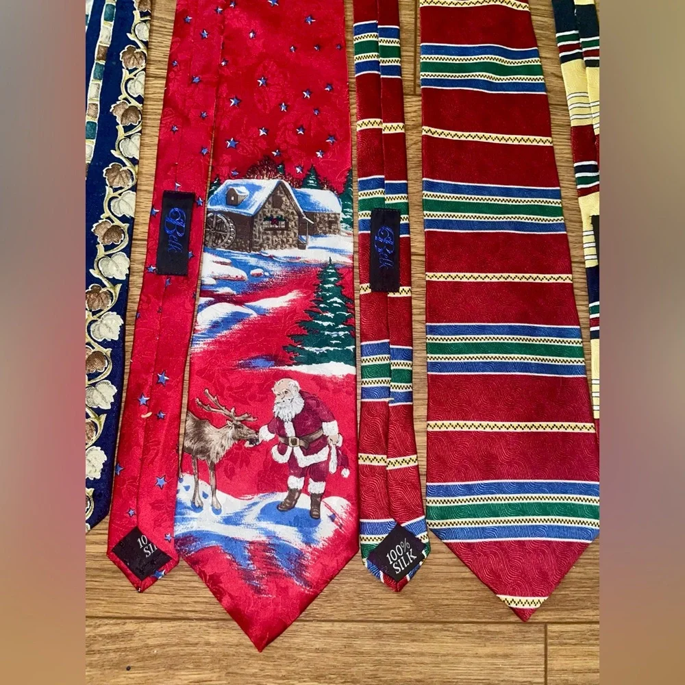 Lot 6 silk ties Oscar De La Renta craft unique classy - Picture 4 of 7
